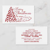 レッドクリスマスツリー、クリスマスパーティーチケット招待状 エンクロージャーカード (正面/裏面)