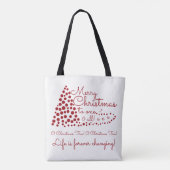 レッドクリスマスツリー、フェスティバルトートバッグ トートバッグ (裏面)