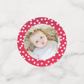 レッドクリスマステーブルデコカスタムールの写真紙吹雪 コンフェッティ (スモール正面)