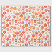 レッドクリスマステーマパターンのラッピング紙 ラッピングペーパー (フラット)