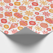 レッドクリスマステーマパターンのラッピング紙 ラッピングペーパー (角)