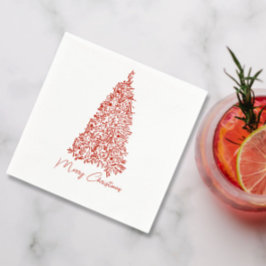 レッドクリスマスディナー スタンダードカクテルナプキン