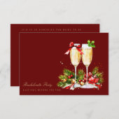 レッドクリスマスデコールバチェロレッテカード 招待状 (正面/裏面)