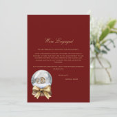 レッドクリスマスデコール婚約発表カード 案内状 (スタンド正面)