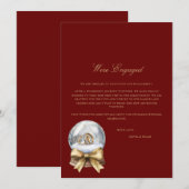 レッドクリスマスデコール婚約発表カード 案内状 (正面/裏面)
