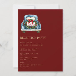 レッドクリスマスデコール披露宴招待状カード 招待状