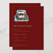 レッドクリスマスデコール披露宴招待状カード 招待状 (正面/裏面)