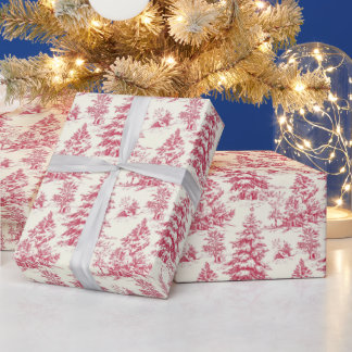 レッドクリスマストイレラッピング紙 ラッピングペーパー