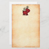 レッドクリスマストインデナーイラストレーション 便箋 (正面/裏面)