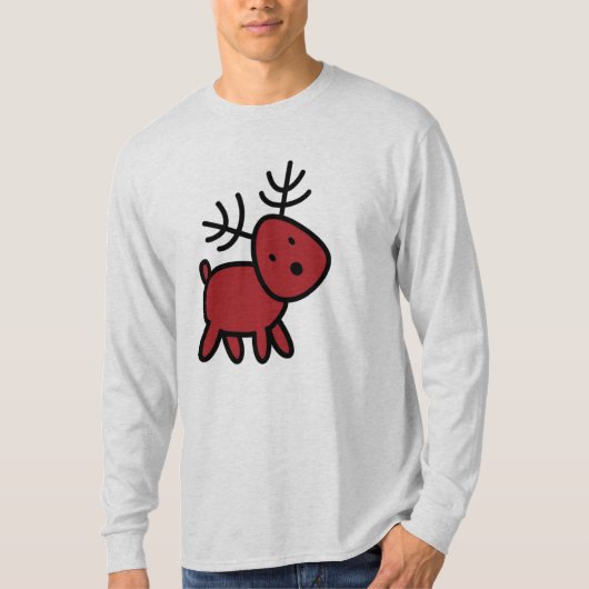 レッドクリスマストインデナーイラストレーション Tシャツ (正面)