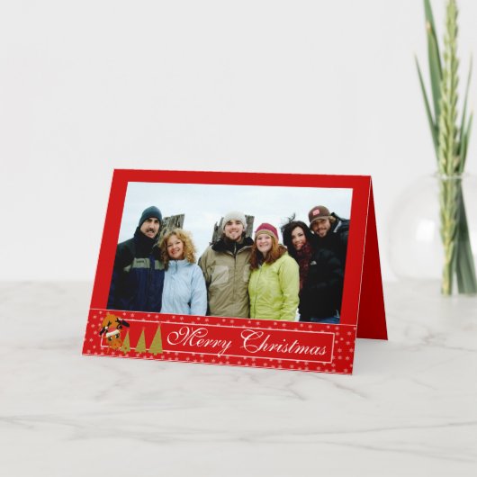 レッドクリスマストナおもしろいーダーホリデーカード シーズンカード (正面)