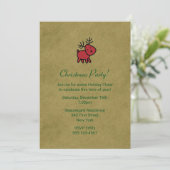 レッドクリスマストナカイイラストレーションパーティー招待状 招待状 (スタンド正面)