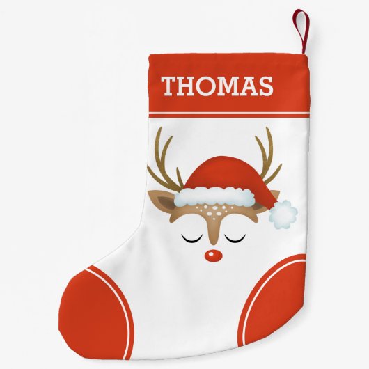 レッドクリスマストナディアモノグラムストッキング スモールクリスマスストッキング (裏面)