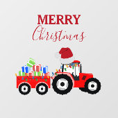 レッドクリスマストラクタートラックファーム ウィンドウサイン (シート)