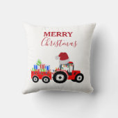 レッドクリスマストラクタートラックファーム クッション (裏面)