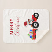 レッドクリスマストラクタートラックファーム シェルパブランケット (正面(横))