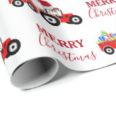 レッドクリスマストラクタートラックファーム ラッピングペーパー (ロールコーナー)