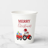 レッドクリスマストラクタートラックファーム 紙コップ (裏面)