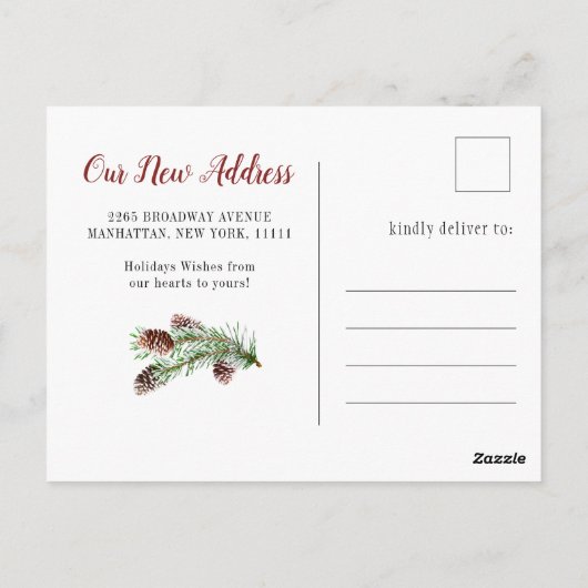 レッドクリスマストラックの休日の引越し発表 ポストカード (裏面)