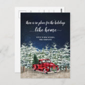 レッドクリスマストラックの休日の引越し発表 ポストカード (正面/裏面)