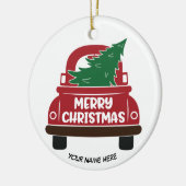 レッドクリスマストラックカスタマイズ可能セラミックオーナメント セラミックオーナメント (左)