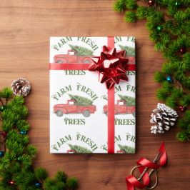 レッドクリスマストラックファームの新木 ラッピングペーパー
