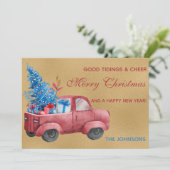 レッドクリスマストラック水彩イラストレーション写真 (スタンド正面)