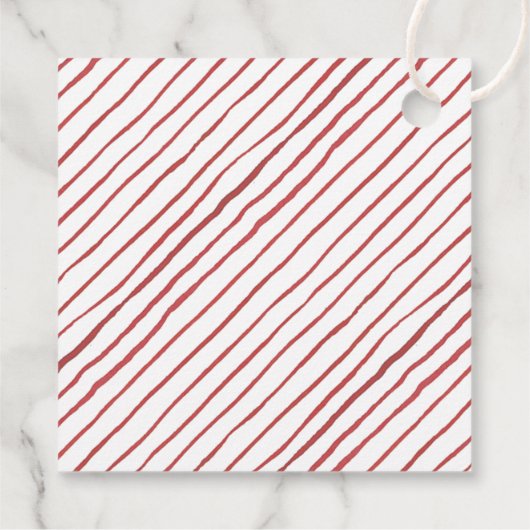 レッドクリスマストラック&トナカイ |休日のラベル フェイバータグ (裏面)