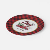 レッドクリスマストラック バンドル オブ ジョイ ベイビー シャワー ペーパープレート (アングル)