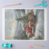 レッドクリスマストラック 薄葉紙 (クラフト)