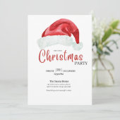 レッドクリスマスハットエレガントクリスマスパーティー 招待状 (スタンド正面)