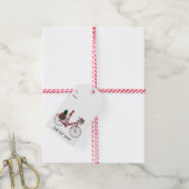 レッドクリスマスバイク ギフトタグ (より糸付き)