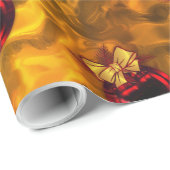 レッドクリスマスバウブルオン金ゴールド ラッピングペーパー (ロールコーナー)