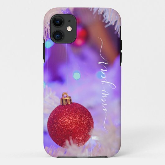 レッドクリスマスバウブルIphoneケース Case-Mate iPhoneケース (裏面)