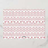 レッドクリスマスパターン シンプル フォイル スクリプト カード (裏面)