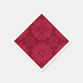 レッドクリスマスパターン。 スタンダードカクテルナプキン (角)