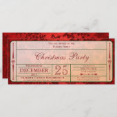 レッドクリスマスパーティの招待状 招待状 (正面/裏面)