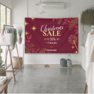 レッドクリスマスビジネス販売のプロモーション広告 横断幕