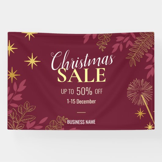 レッドクリスマスビジネス販売のプロモーション広告 横断幕 (横)