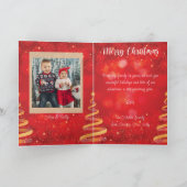 レッドクリスマスファミリーフォトフォードホリデーカード シーズンカード (内部)