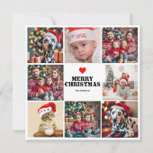 レッドクリスマスファミリー8フォトコラージホリデーカード (正面)