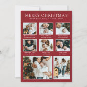 レッドクリスマスフォトコラージホリデーカード シーズンカード (正面)