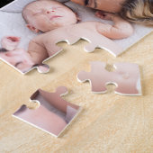 レッドクリスマスフォトコラージュ私たちはピースにあなたを愛している ジグソーパズル (側面)