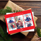 レッドクリスマスフォトコラージョイタイポグラフィ シーズンカード