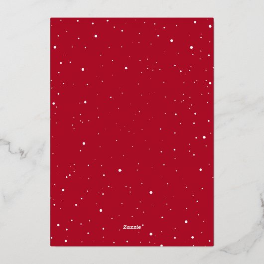 レッドクリスマスフォト信じフォイルホリデーカード 箔シーズンカード (裏面)