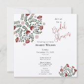 レッドクリスマスフォークアートフローラ 招待状 (正面)