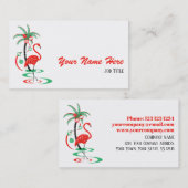 レッドクリスマスフラミンゴサイド名刺 名刺 (正面/裏面)