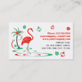 レッドクリスマスフラミンゴバウブルズの名刺 名刺 (裏面)