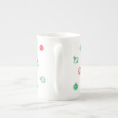 レッドクリスマスフラミンゴバウブルズマグボーン中国 ボーンチャイナマグカップ (裏面)