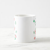 レッドクリスマスフラミンゴボードブルズポートレートマグカップ コーヒーマグカップ (中央)